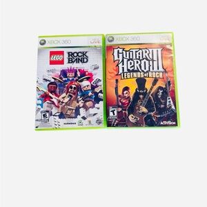 Xbox 360 Guitar Hero III: Legends of Rock & LEGO Rock Band Bundle - CIB - Tested